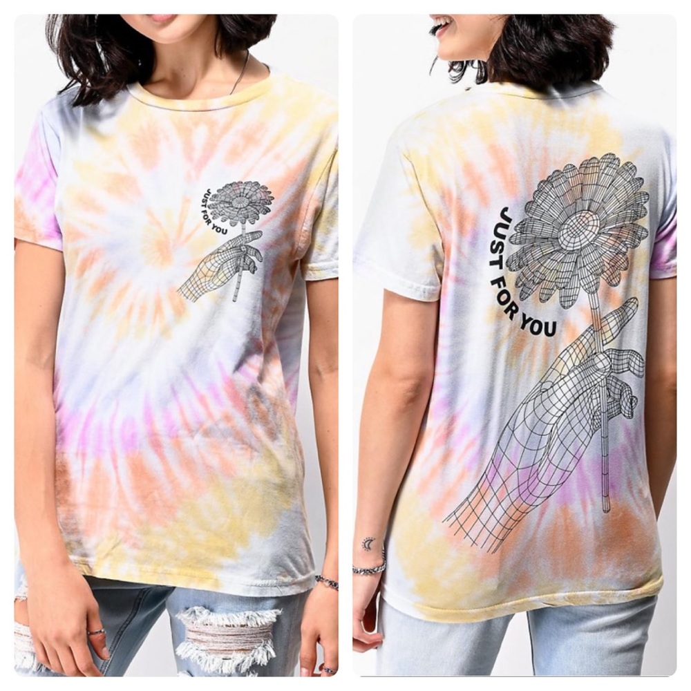 BSR By Samii Ryan Just For You Short Sleeve Tie Dye T-Shirt Size Large